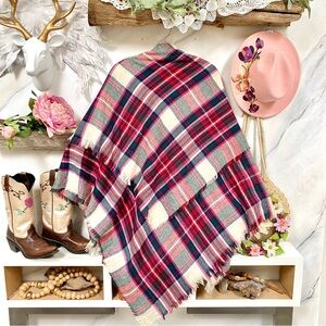Cozy soft, large blanket, scarf with prairie, shabby chic cabin cottage vibe